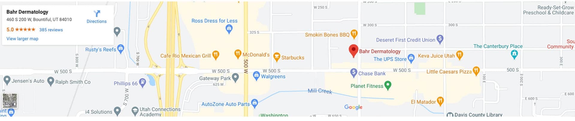 map view of Bahr Dermatology location 