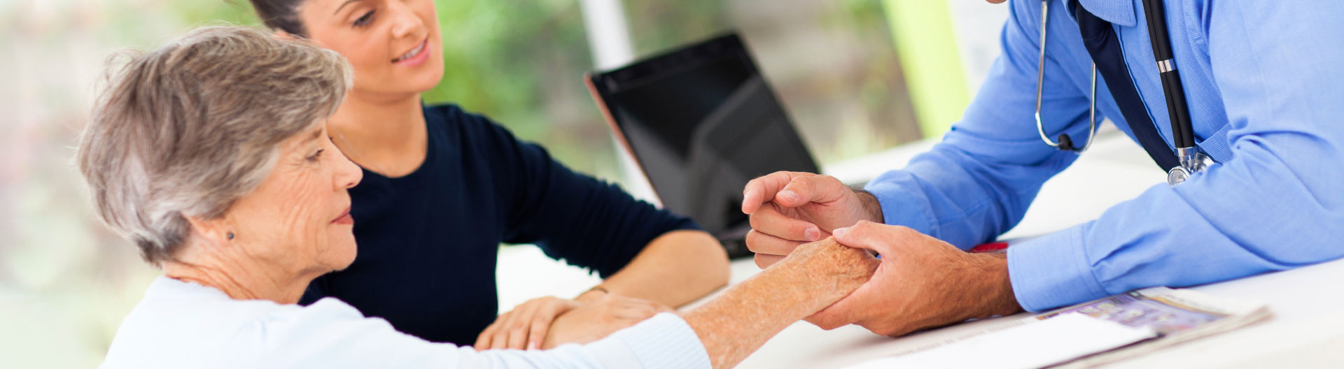 senior women getting skin care